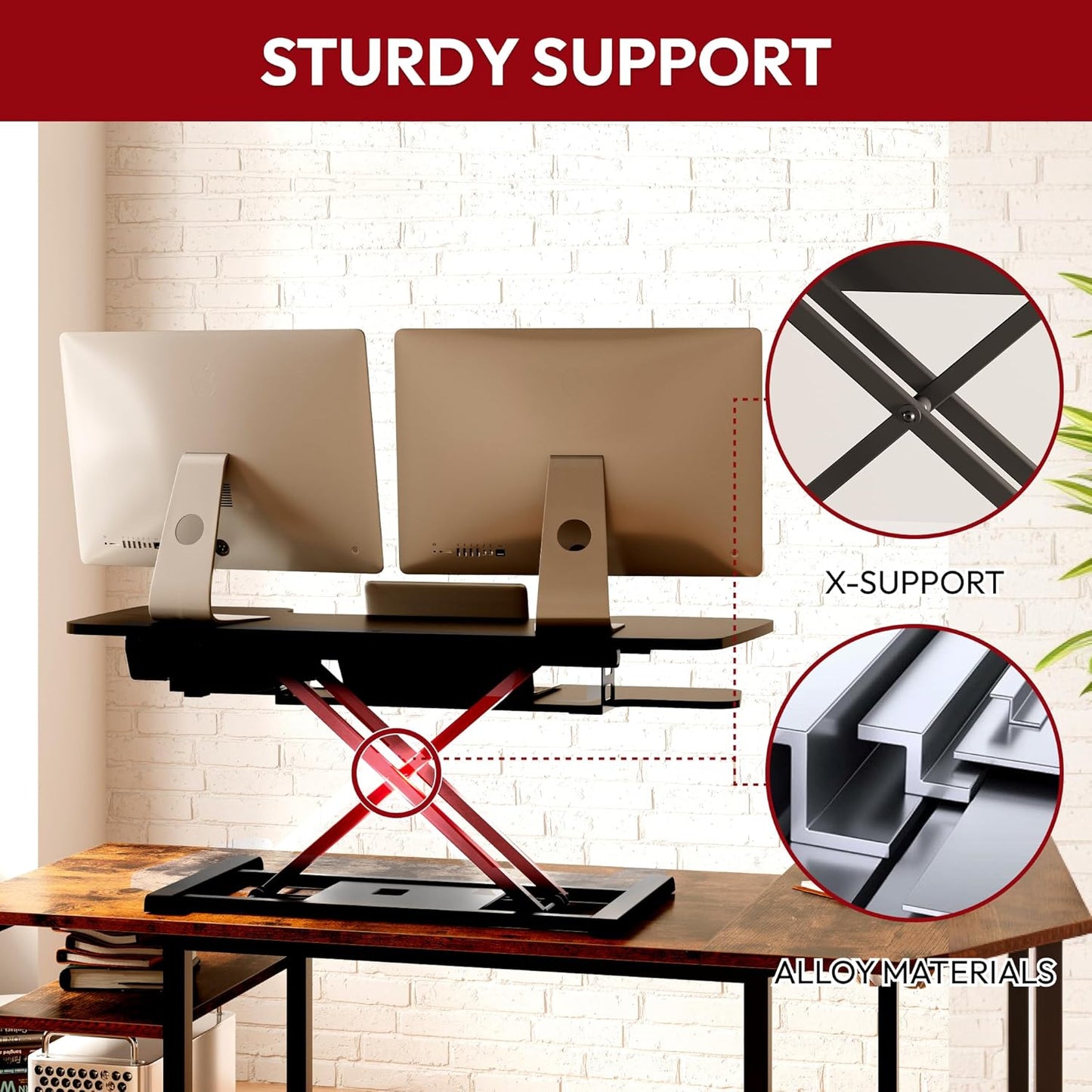 SANODESK 35" Electric Standing Desk Converter,Height Adjustable Riser for Office Home, Monitor and Laptop Workstation with Large Keyboard Tray, Black Color
