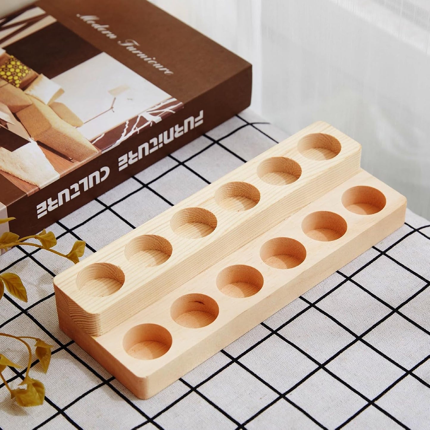 Essential Oil Display Stand Solid Wood Essential Oil Holder with 2 Tier Display Organizer Essential Oils Box Organizer Storage Rack for Organizing Displaying Holds 12 Bottles Shelves for Oil