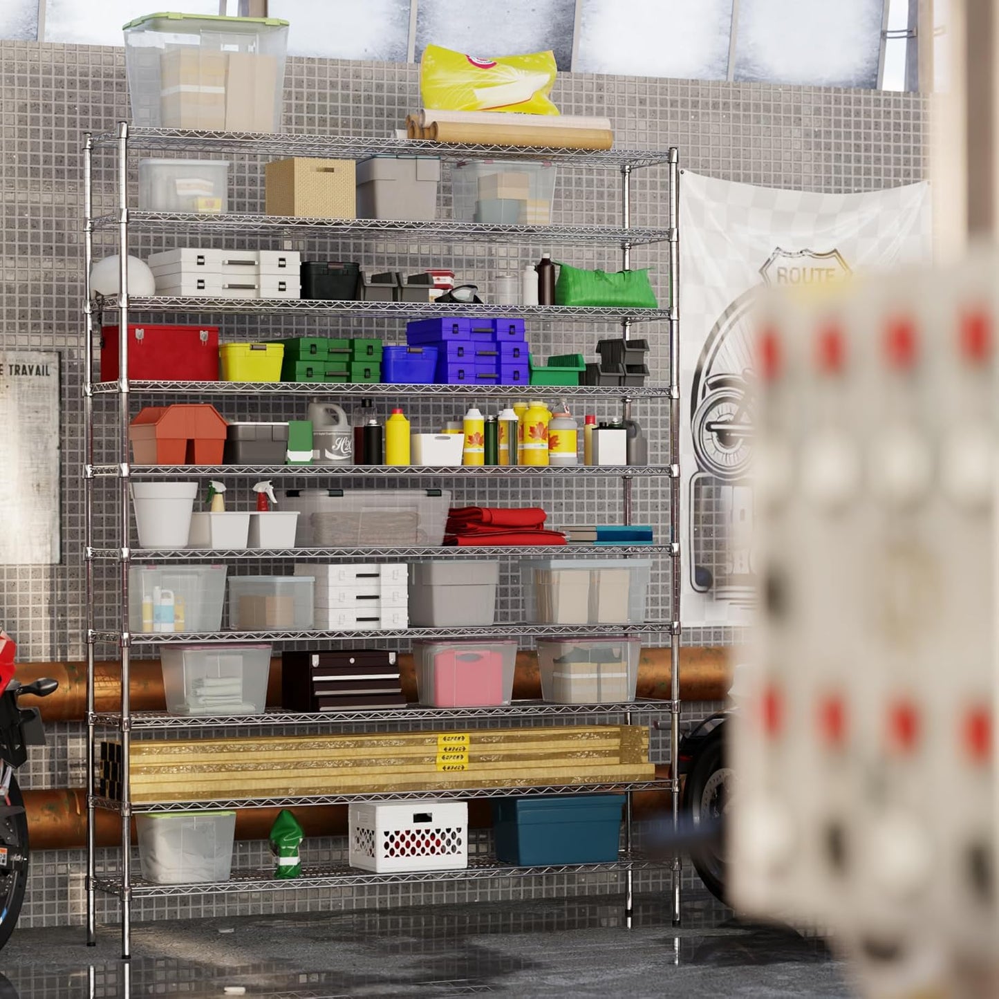 14" Deep x 72" Wide x 96" Height Wire Shelving Kit | 10-Tier | NSF Commercial Storage Rack Unit