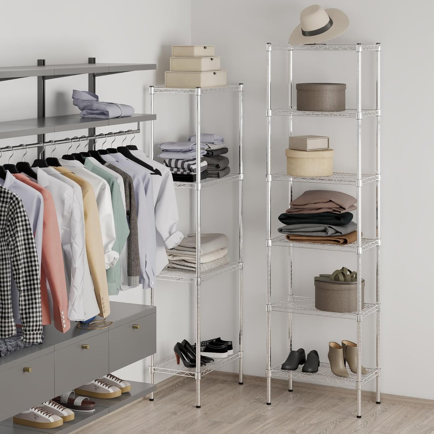 14" Deep x 24" Wide x 86" Height Wire Shelving Kit | 6-Tier | NSF Commercial Storage Rack Unit