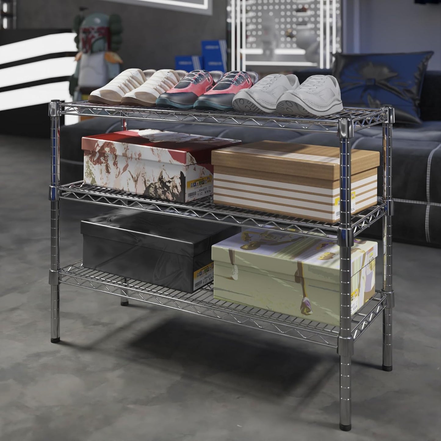 14" Deep x 36" Wide x 27" Height Wire Shelving Kit | 3-Tier | NSF Commercial Storage Rack Unit