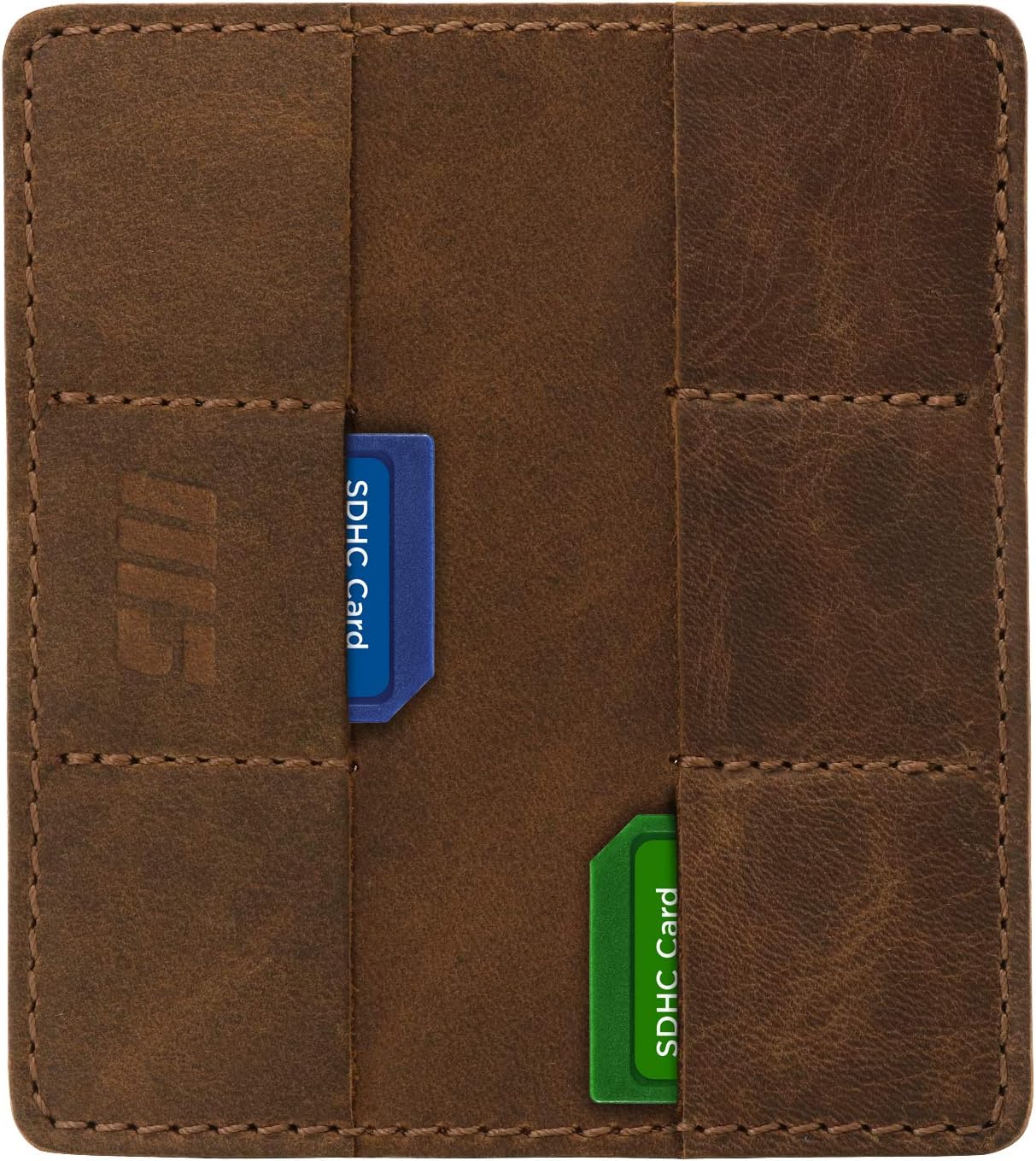 MegaGear Leather SD Card Holder with 12 Card Slots