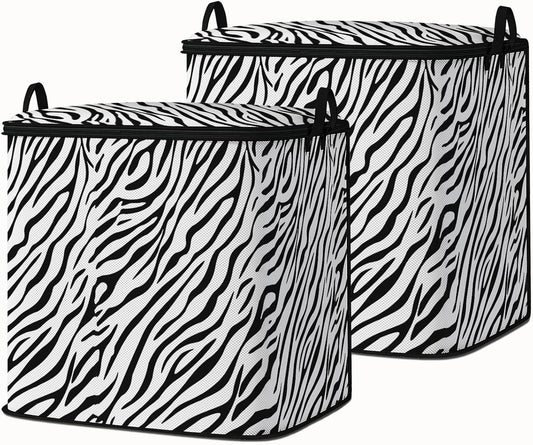 Large Comforter Storage Bag with Zipper,Closet Organizer for Clothes,Blankets,Quilts,Pillows,Fabric Storage Bags with Portable Handles 95L(2-Pack)