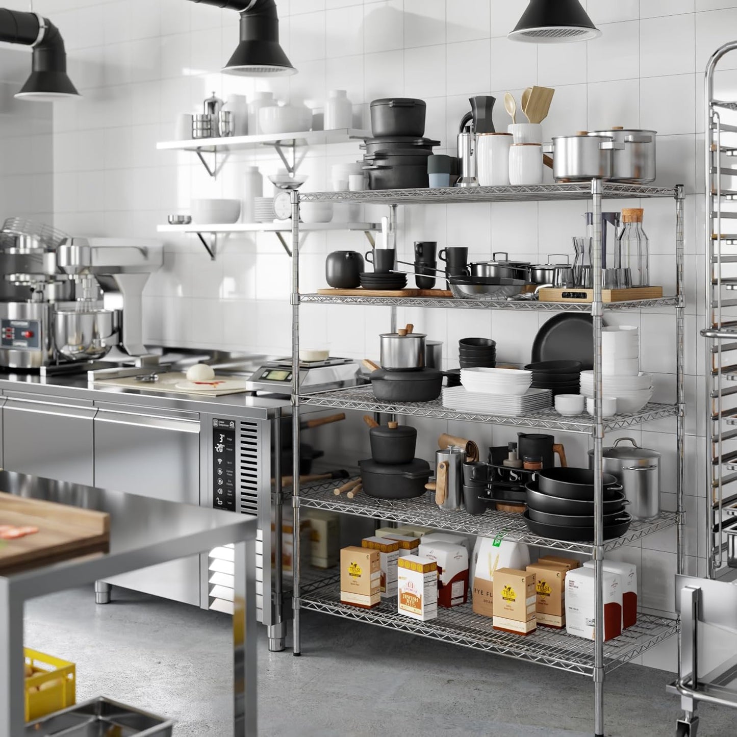 24" Deep x 48" Wide x 64" Height Wire Shelving Kit | 5-Tier | NSF Commercial Storage Rack Unit