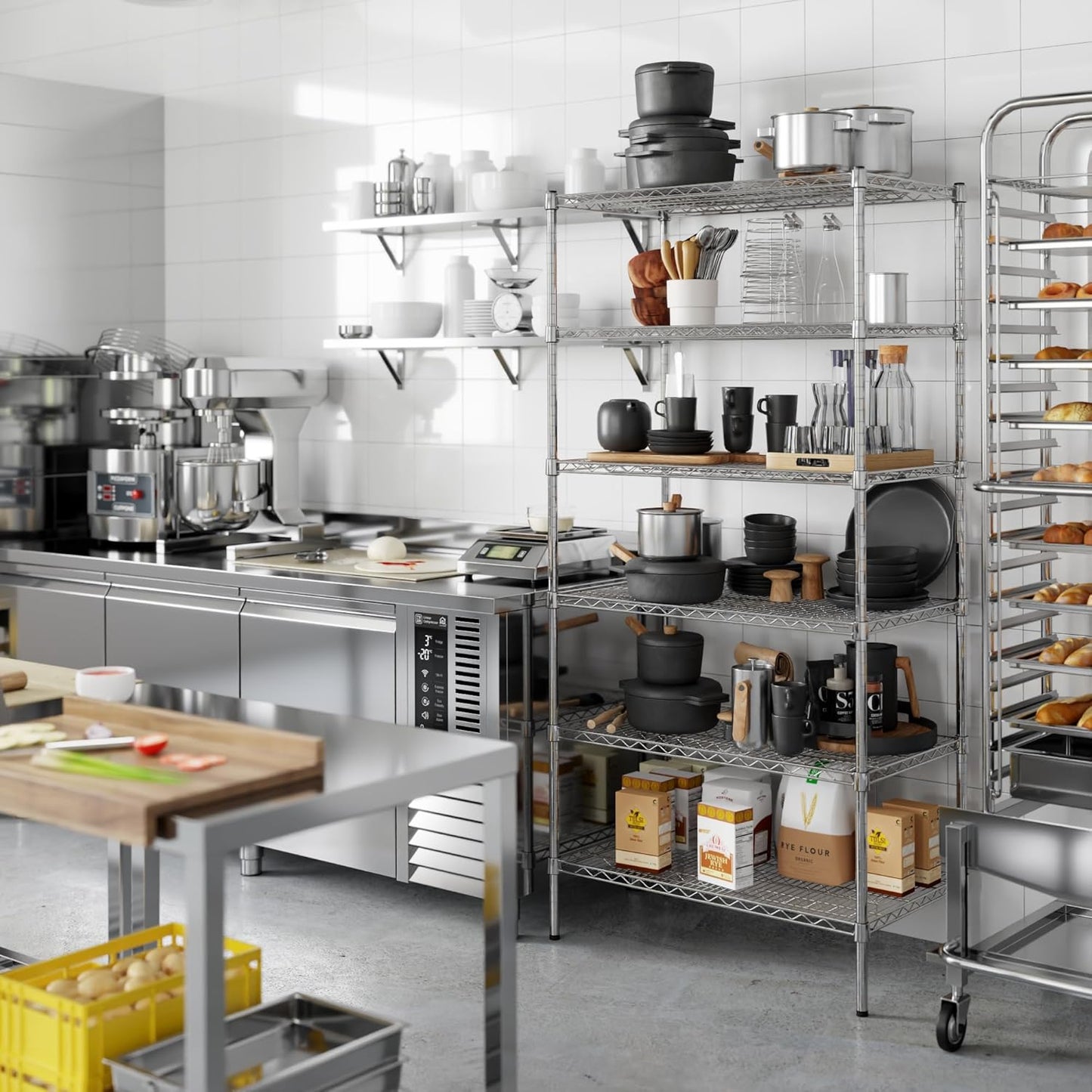 21" Deep x 36" Wide x 74" Height Wire Shelving Kit | 6-Tier | NSF Commercial Storage Rack Unit