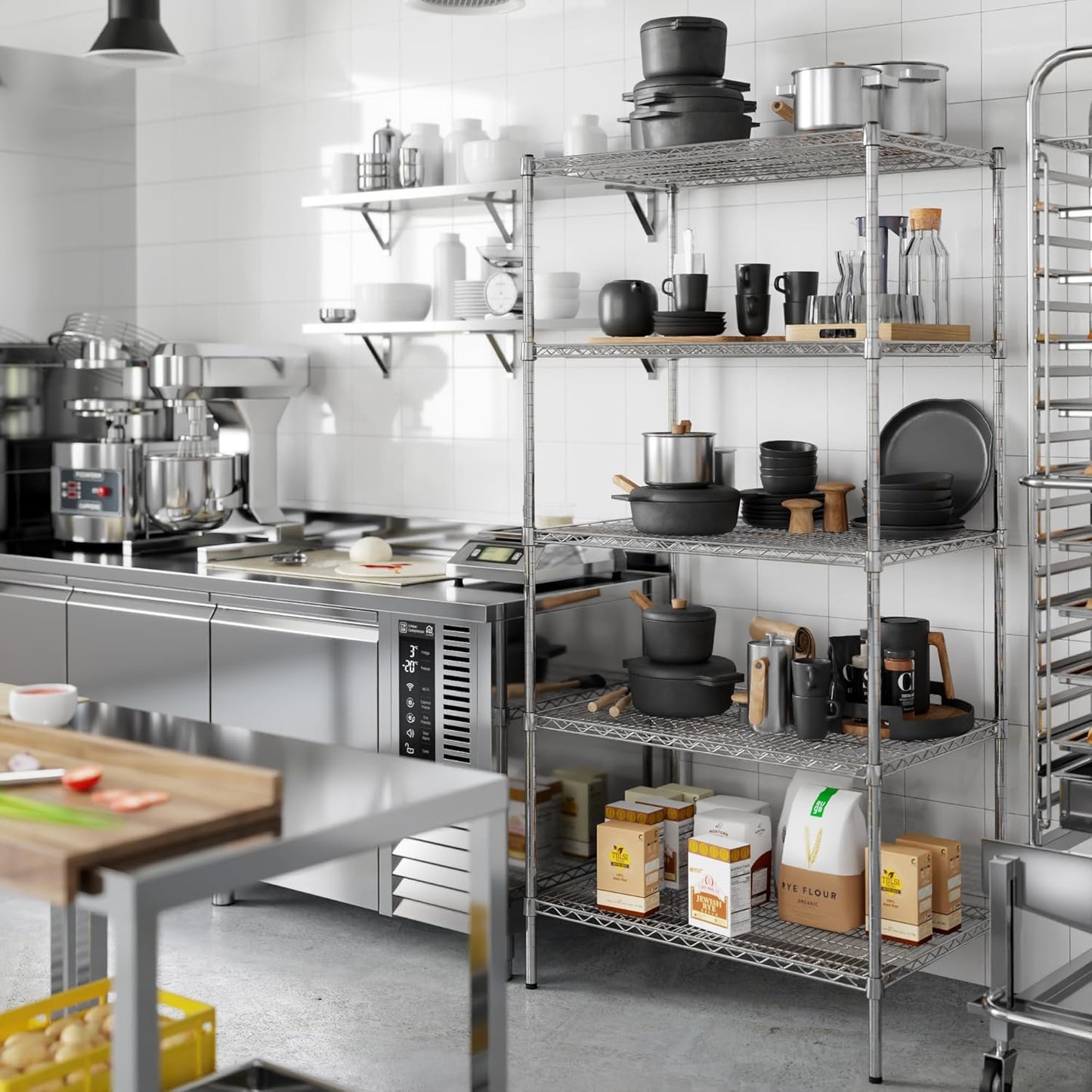 24" Deep x 36" Wide x 74" Height Wire Shelving Kit | 5-Tier | NSF Commercial Storage Rack Unit