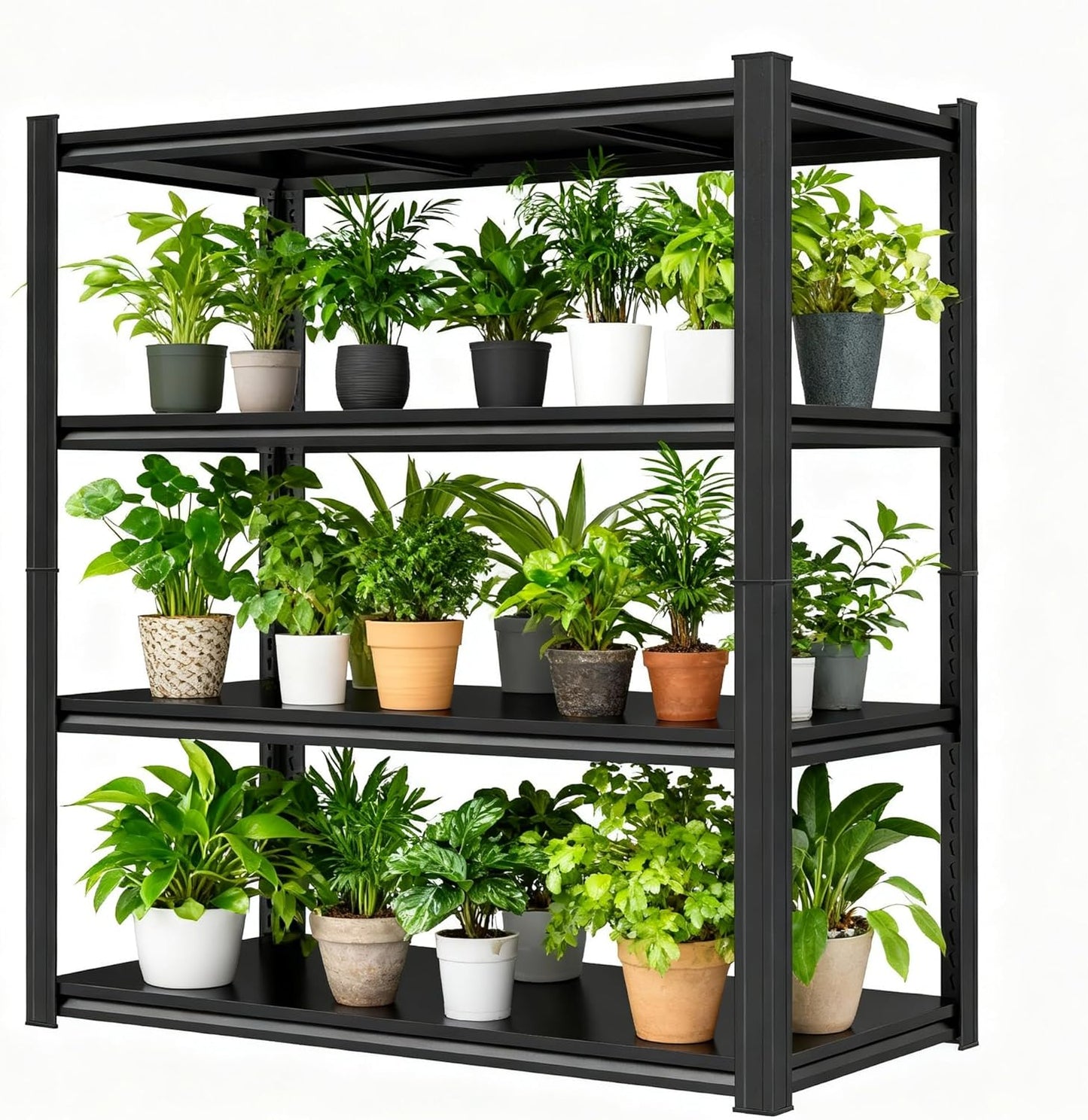 Garage Storage Shelves,5 Tier Shelving Unit, 40 inch Wide, 18” Deep, 78” Tall Organizer Metal Shelf for Basement/Laundry/Pantry Heavy Duty, Adjustable,Easy to Install (4Tier-45.3"WX15.7"DX54.3"H)
