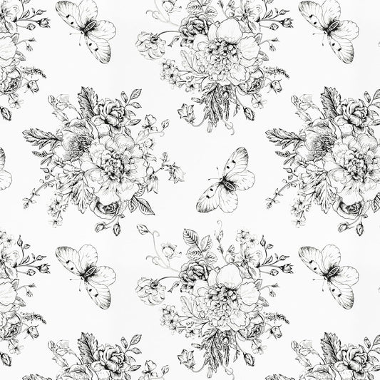 Floral and Butterfly Self Adhesive Shelf Liner for Kitchen Bedroom Cabinets Waterproof Drawer Liner Dresser Vinyl Rolls 17.7In X 78.7In