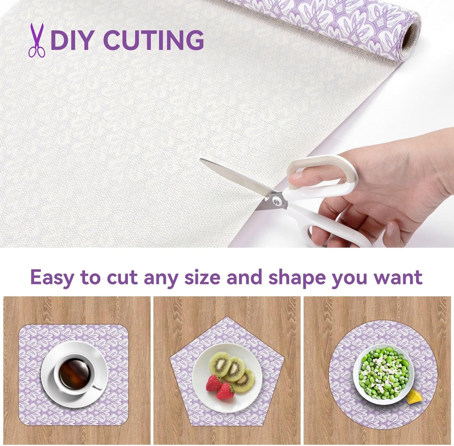 18" W x 96" L Floral Drawer and Shelf Liner for Cabinets, Non-Adhesive Strong Grip Non-Slip Flower Shelf Cabinet Kitchen Shelf Liners for Kitchen Cabinets