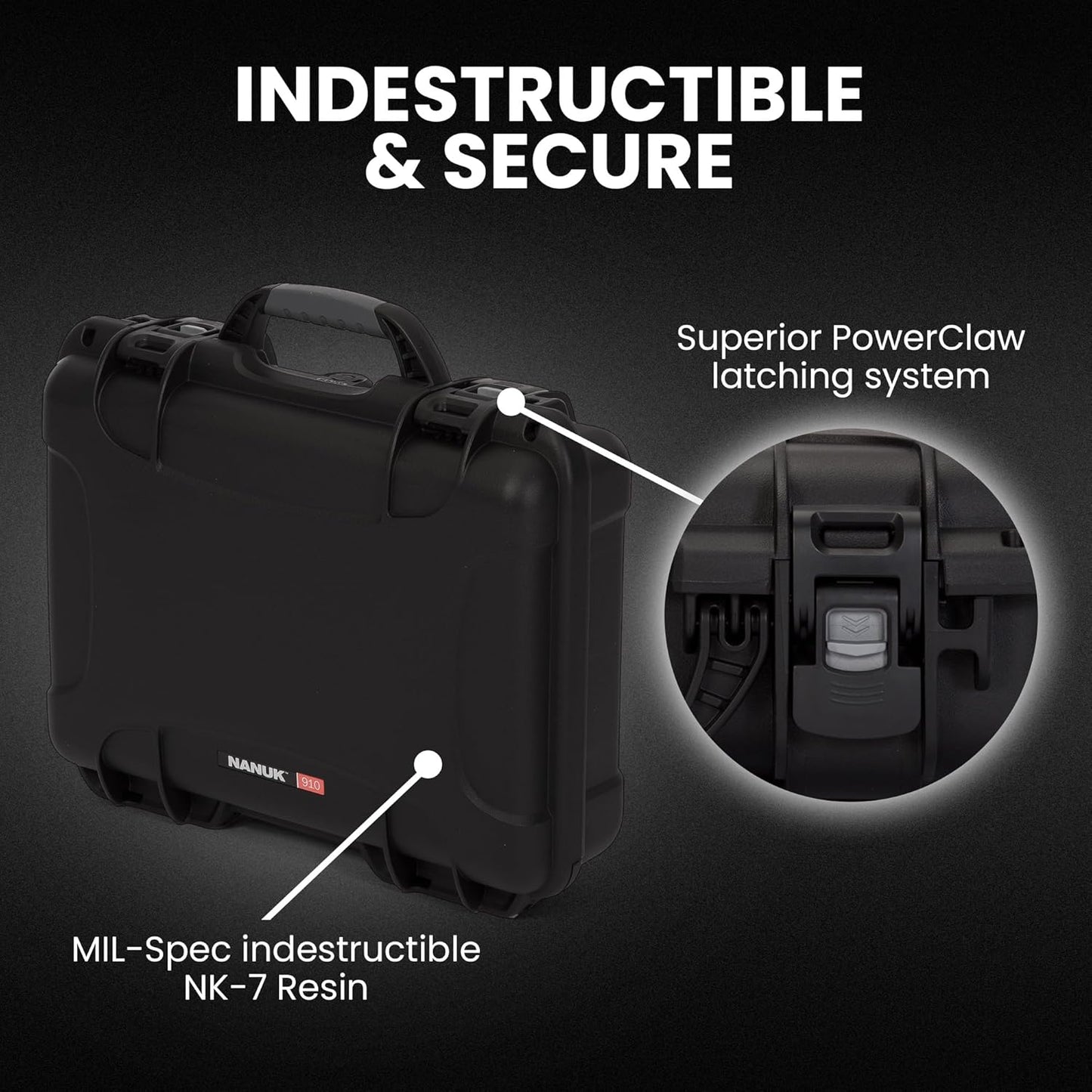 NANUK 910 Waterproof Watch Case with Foam Insert, Black