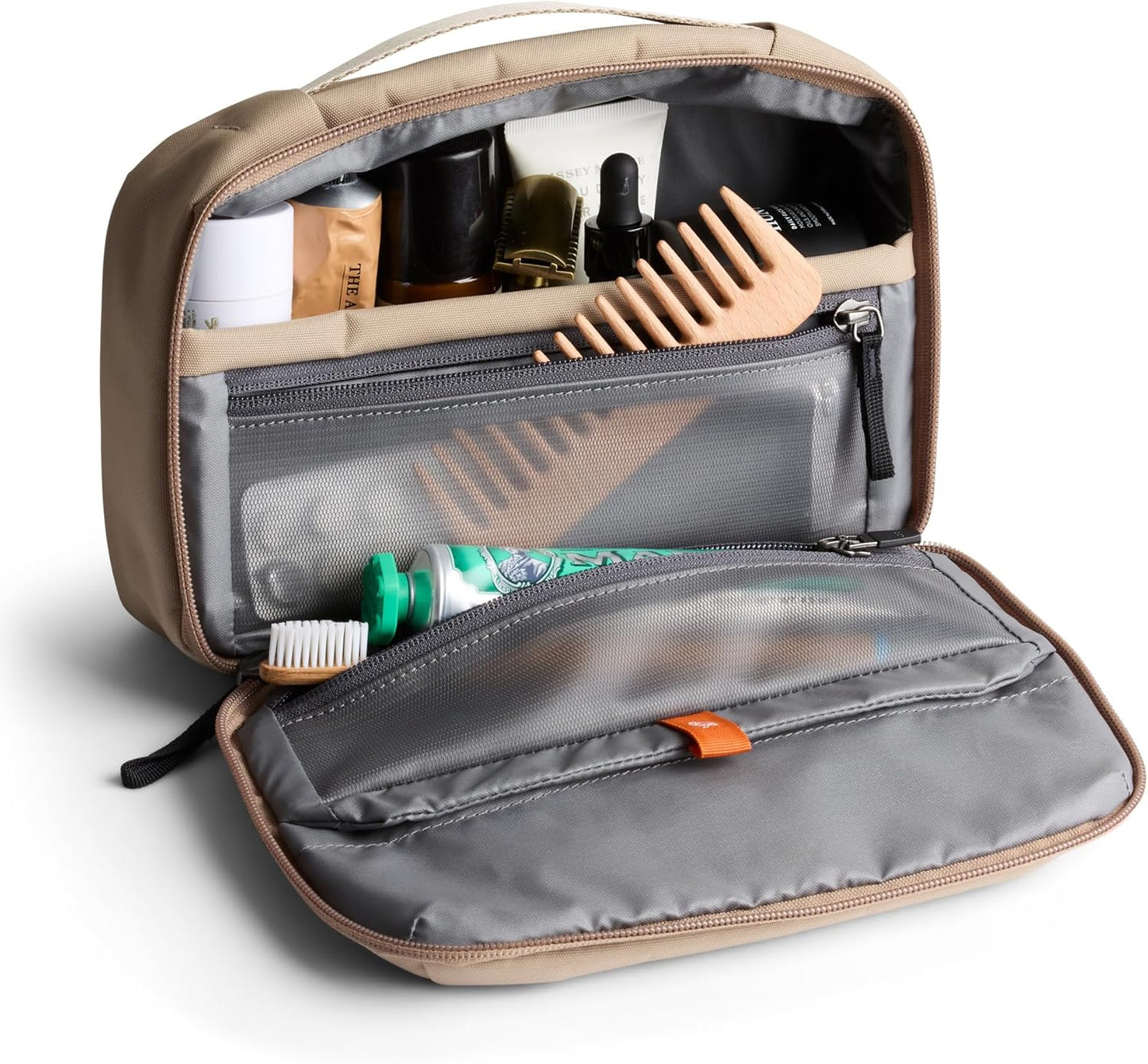 Bellroy Hanging Toiletry Kit (hanging 3 liter toiletry bag for men and women, and designed for travel) - Stone