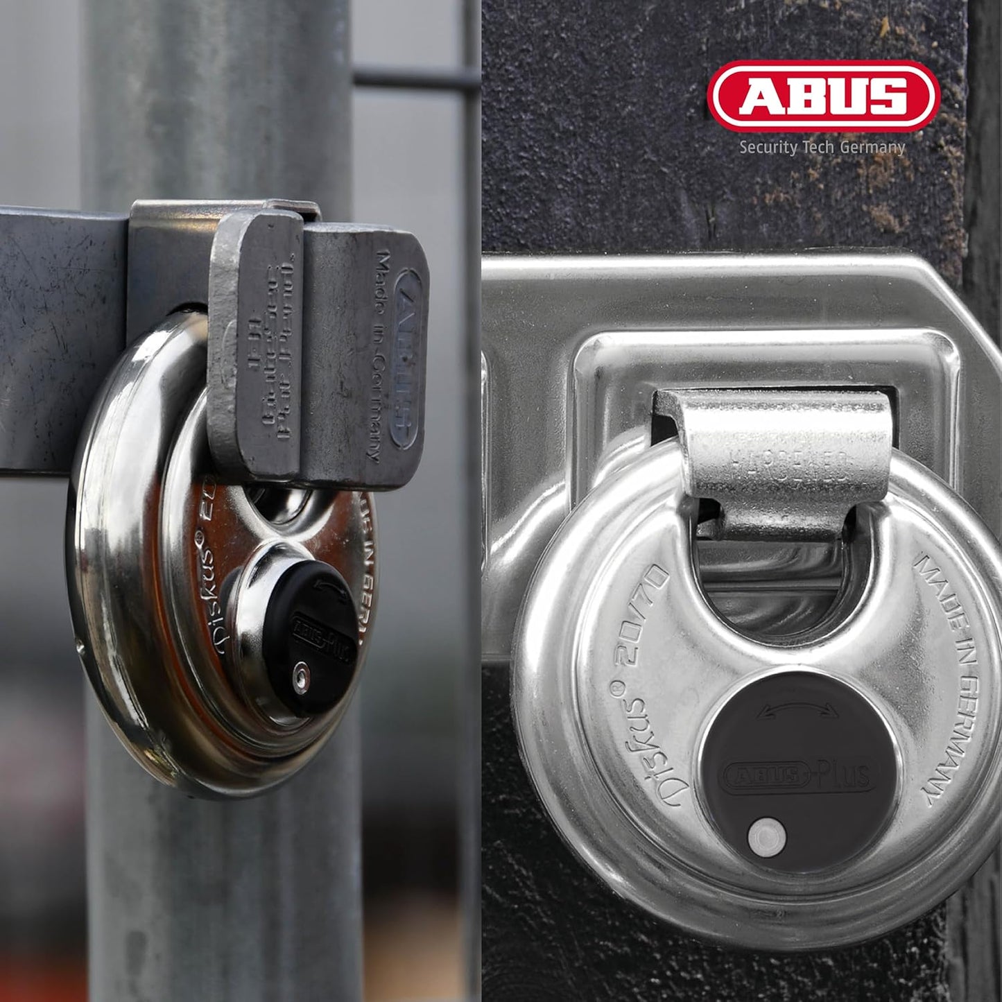 ABUS 20/70 Heavy Duty Diskus Storage Padlock with 2 Keys for Storage, Outdoor, Commercial, 2.75in (70mm) Wide, Keyed Different