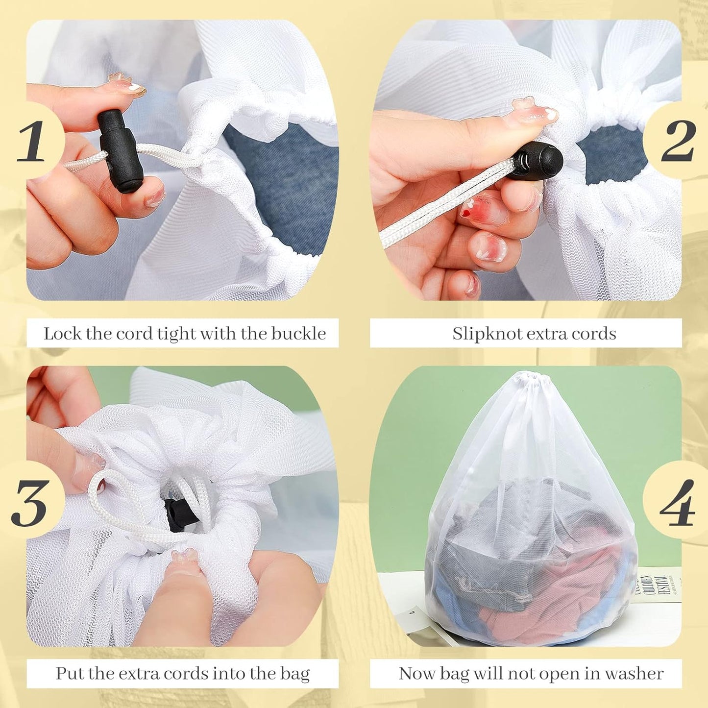 48 Pcs 24 * 32 Inches Fine Mesh Laundry Bag with Drawstring Large Heavy Duty Mesh Bag Machine Washable Sheet Drawstring Net for Delicates College Dorm