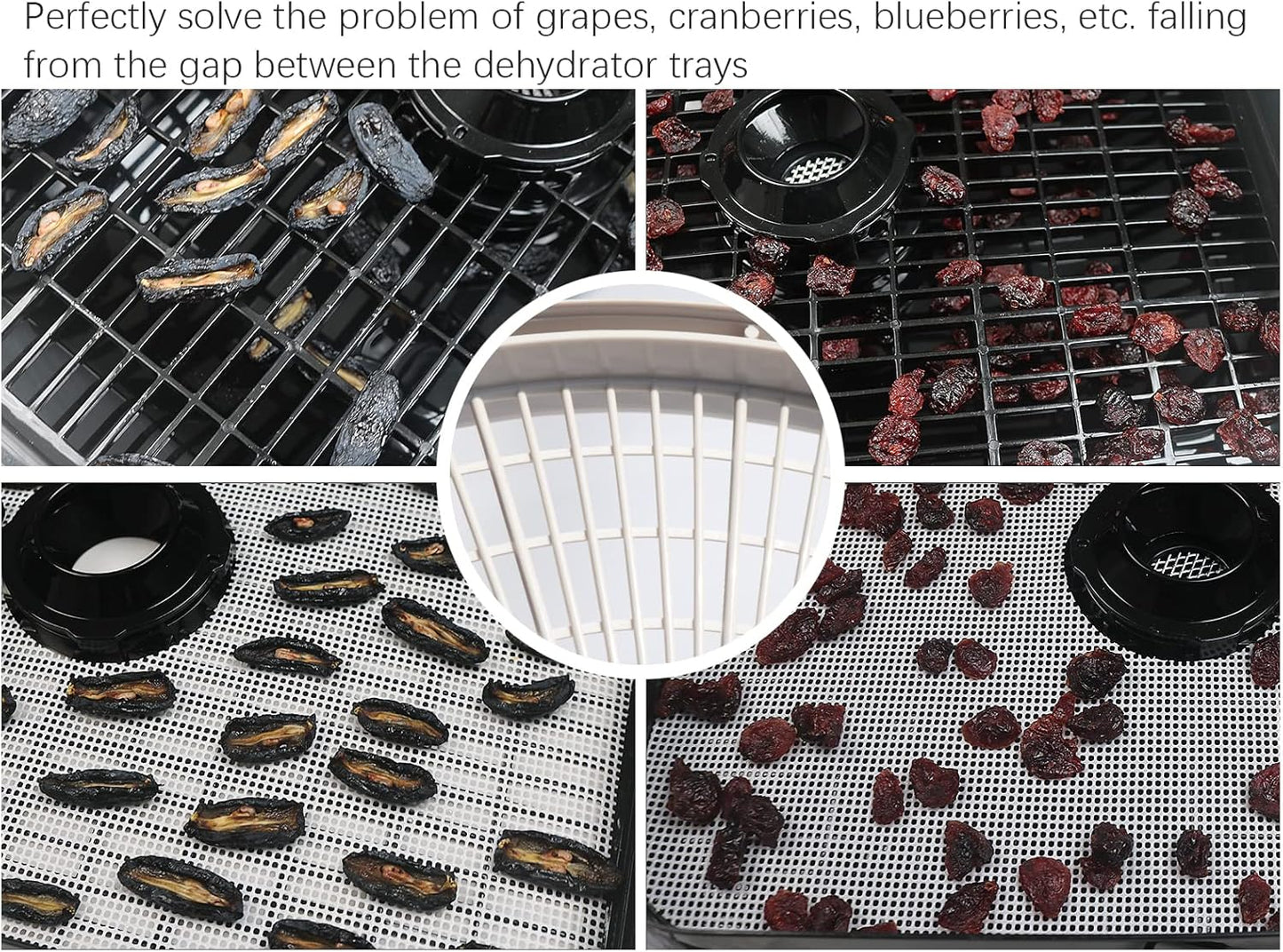 Reusable Dehydrator Sheets for Nesco Dehydrator, 10 Pcs/Set Premium Non-Stick Silicone