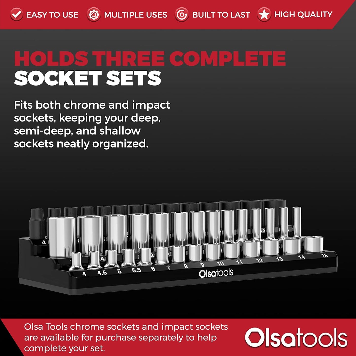 Magnetic Socket Holder in 3 Rows by Olsa Tools