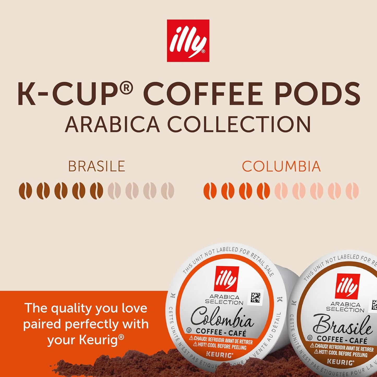 Illy Coffee K-Cups - Compatible Pods for Keurig Coffee Maker - Brasile & Colombia - Single Origin Roasts - Variety - 10 Count (Pack of 6)
