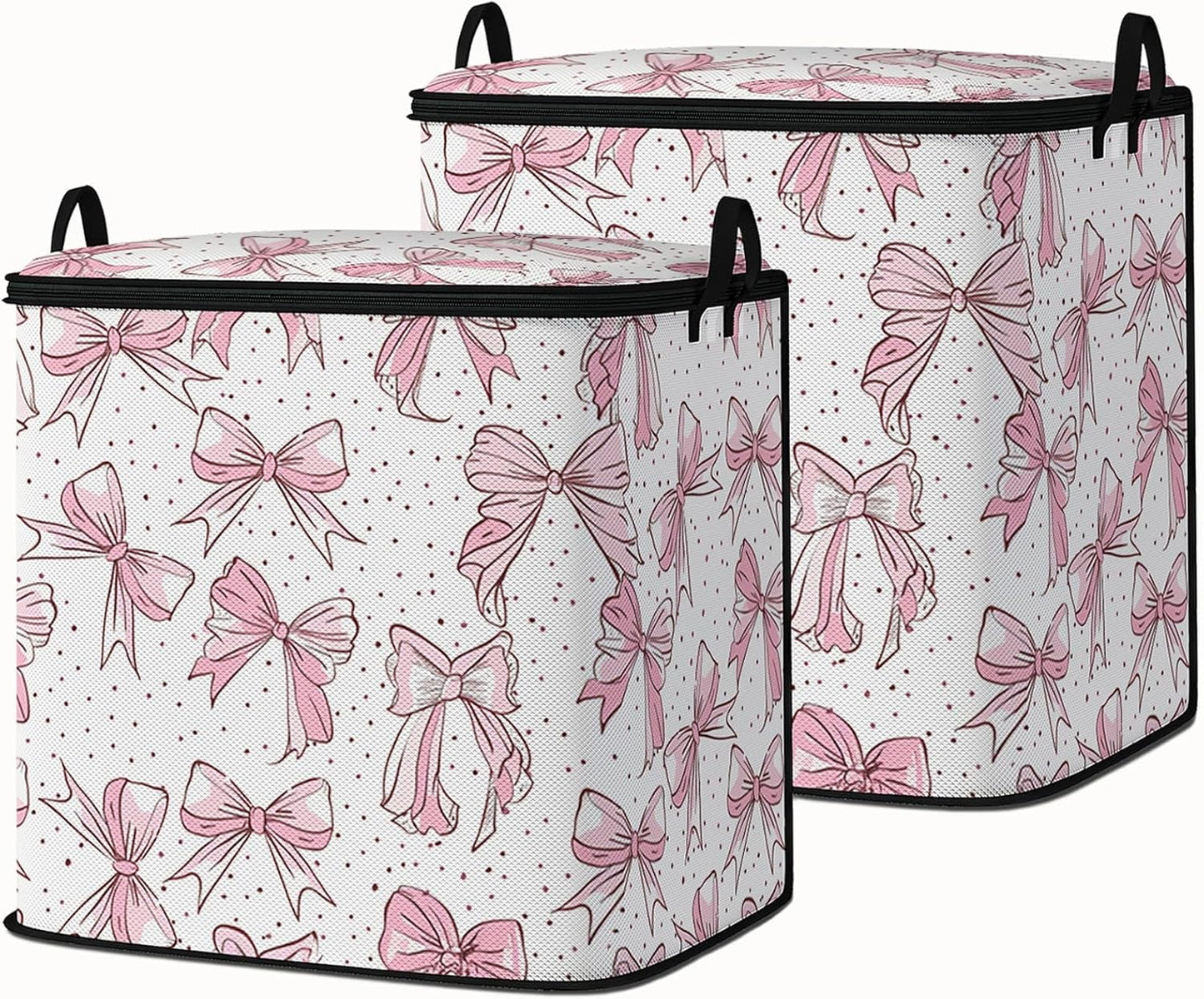 king comforter storage bag,clothes blanket bedding pillow quilt organizer for closet,fabric moving bags with portable handles and zipper 95L(2pack)
