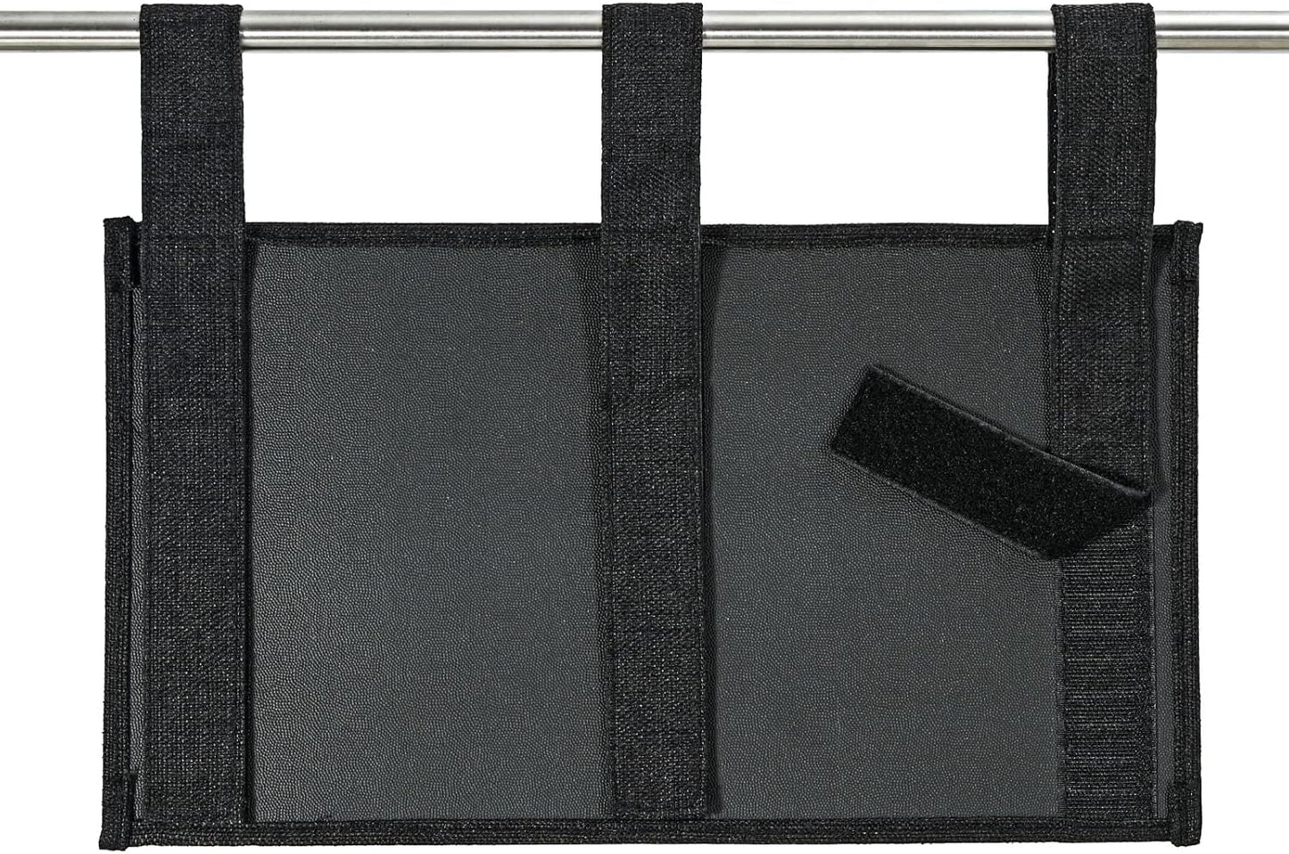 Linen Bedside Caddy, Bedside Storage Organizer for Hospital Beds, College Dorm Rooms or Baby Bed (5 Pockets-Black)