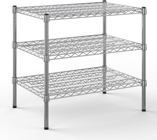 21" Deep x 30" Wide x 27" Height Wire Shelving Kit | 3-Tier | NSF Commercial Storage Rack Unit