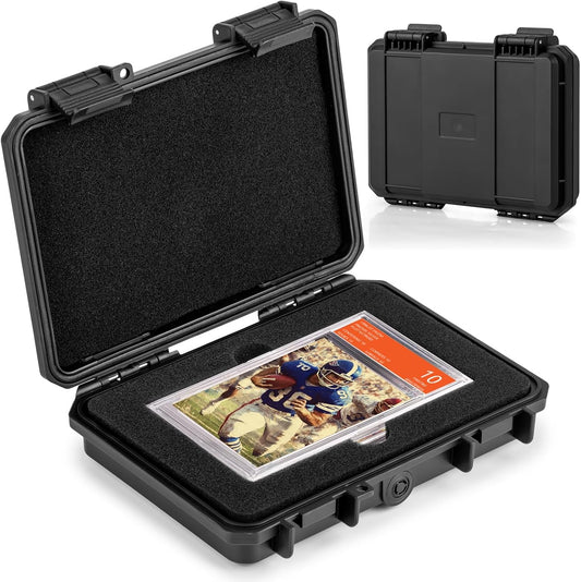 Graded Card Storage Box Case, Sports Trading Card Box - Cards Case Fits PSA MTG CSG BGS SGC Top Loaders Magnetic Card Holder, Waterproof Carrying (Mini)