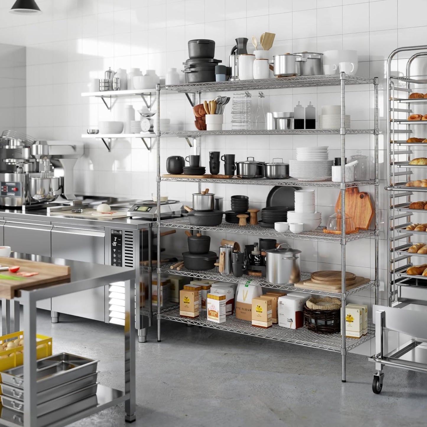 21" Deep x 60" Wide x 74" Height Wire Shelving Kit | 6-Tier | NSF Commercial Storage Rack Unit