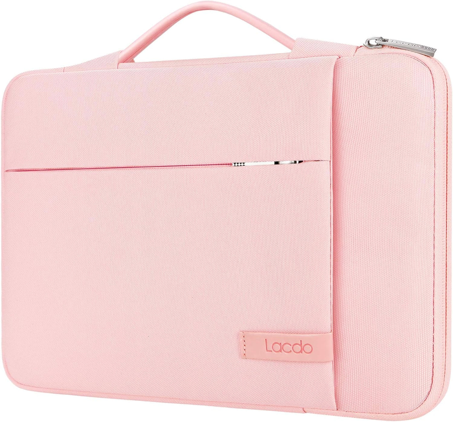 Lacdo 360° Protective Laptop Sleeve Case for 15 inch New MacBook Air M4 A3241 2025, M3 A3114, M2 A2941 2024-2023, 15 inch MacBook Pro A1990 A1707, Dell XPS 15 Plus Computer Bag, Water-Resistant, Pink