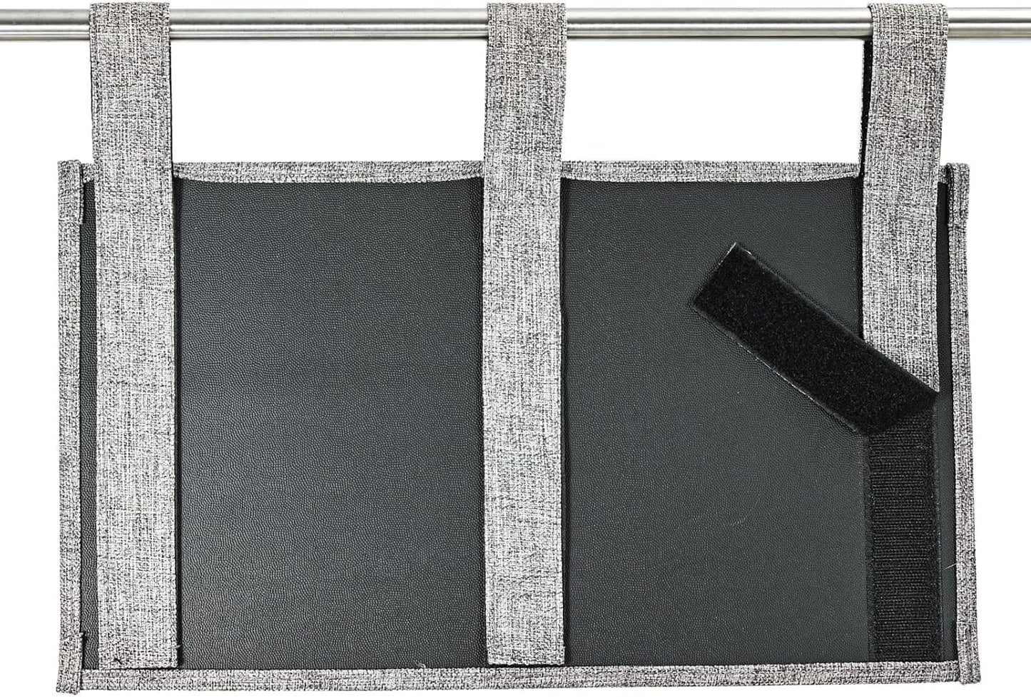 Linen Bedside Caddy, Bedside Storage Organizer for Hospital Beds, College Dorm Rooms or Baby Bed (6 Pockets-Grey)