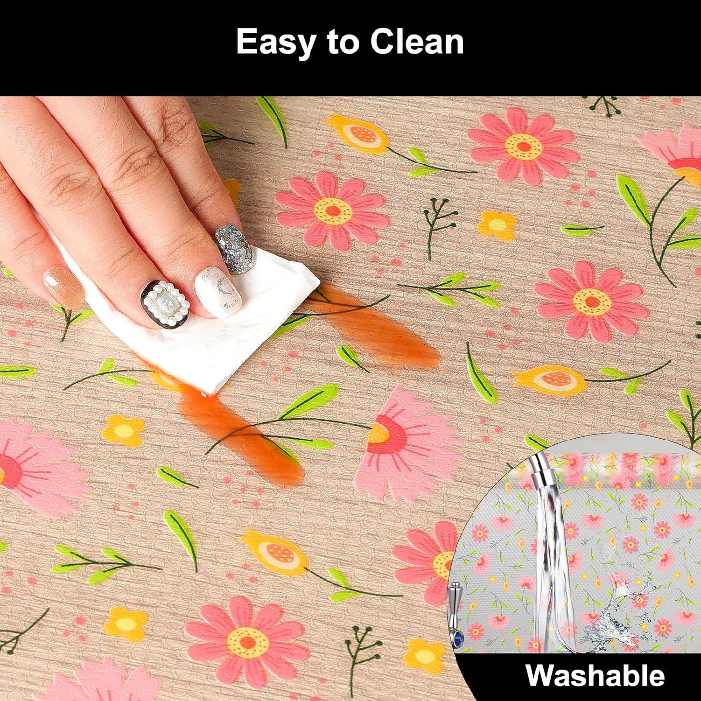 Cooyes Shelf Liner – Premium Non-Adhesive Cabinet & Drawer Liner for Kitchen – Waterproof Shelf Paper with Modern Pattern – Durable EVA Cabinet Mat – Easy to Cut (11.8" W x 360" L)