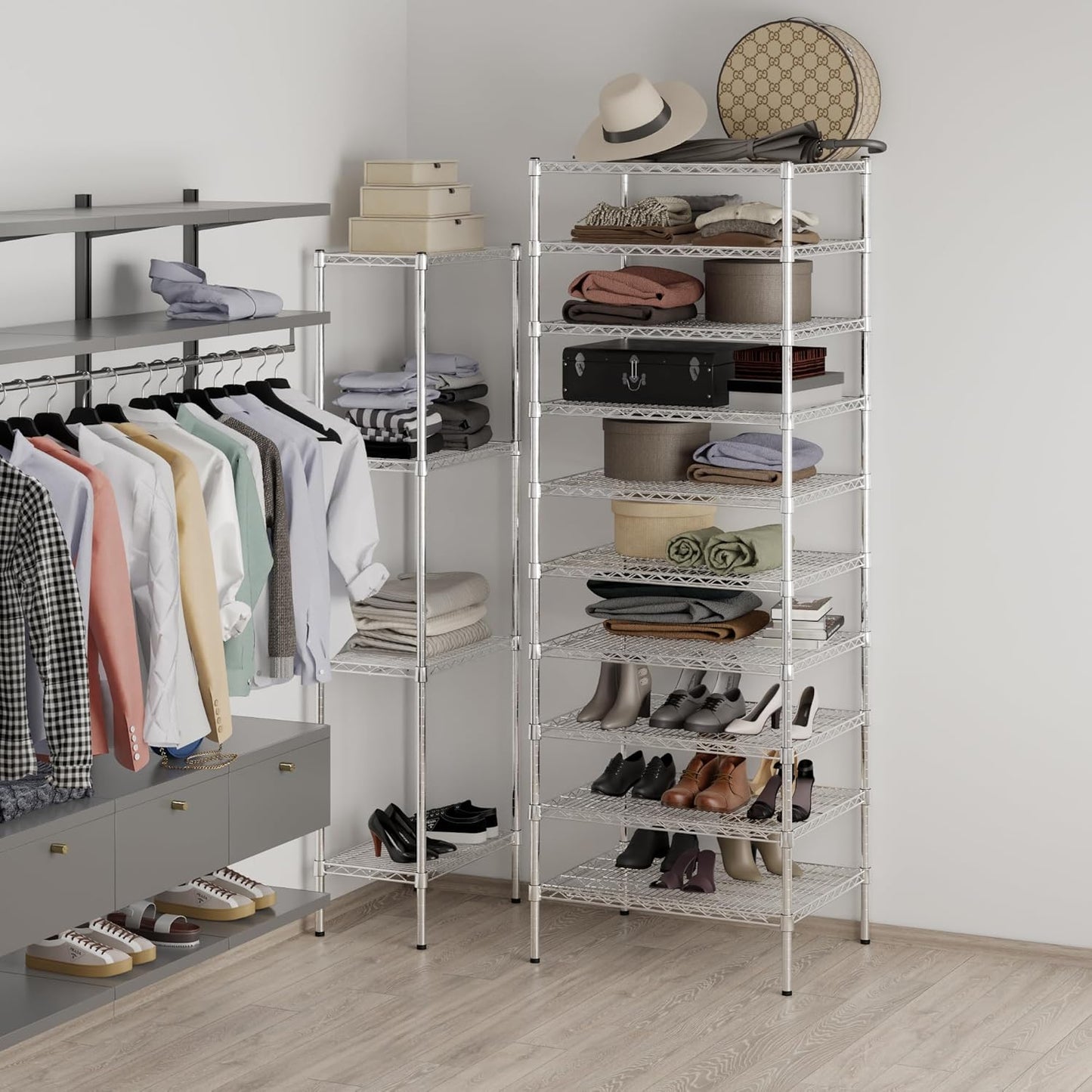 24" Deep x 30" Wide x 86" Height Wire Shelving Kit | 10-Tier | NSF Commercial Storage Rack Unit