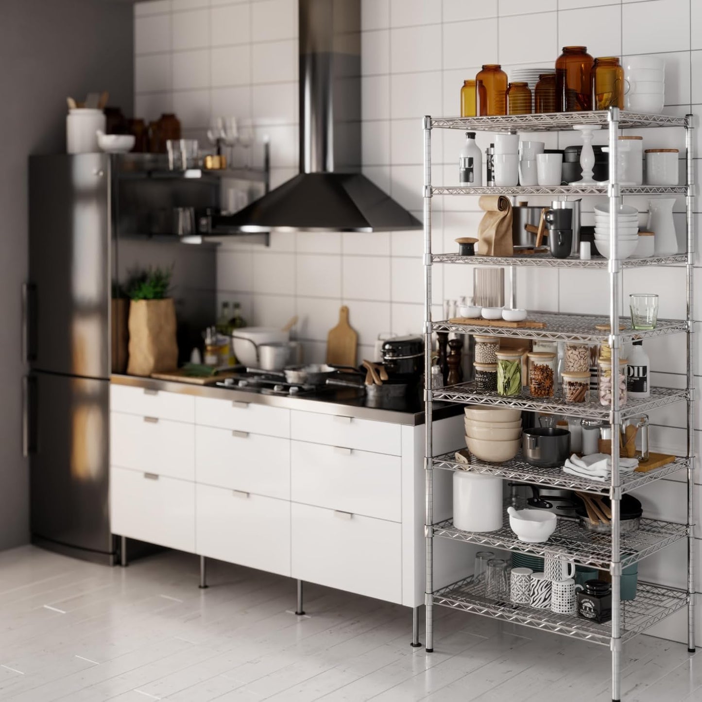 24" Deep x 30" Wide x 74" Height Wire Shelving Kit | 8-Tier | NSF Commercial Storage Rack Unit
