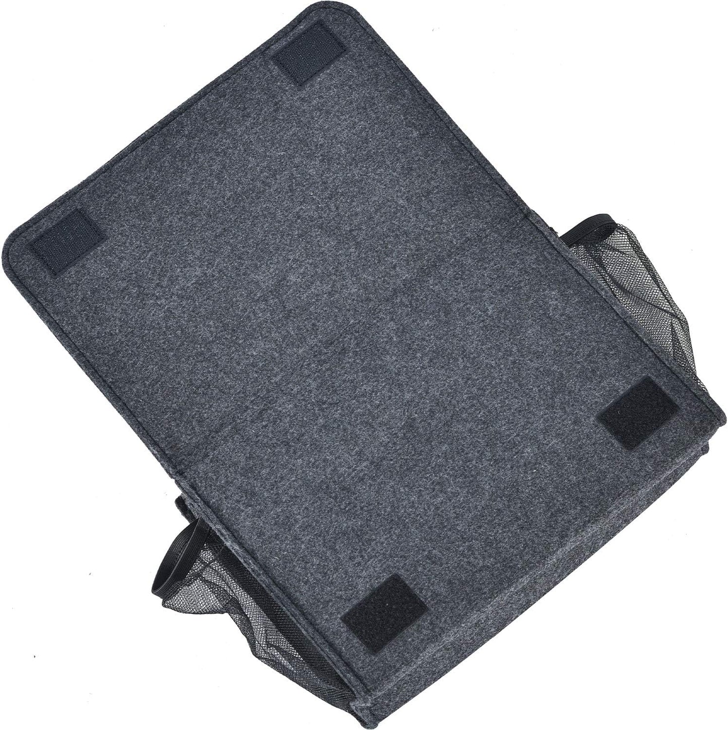 Bedside Caddy, Large Size Bedside Storage Organizer Bedside Organizer Caddy for Magazine Remotes Phone (13.4'' x 18.1'' Plus Size, Dark Grey)