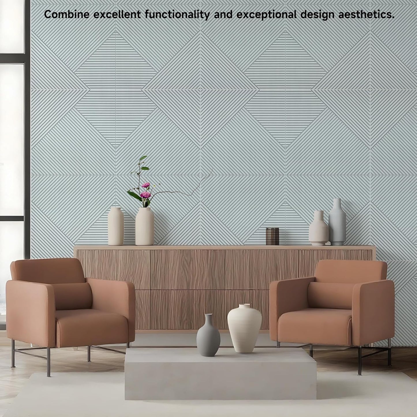 TO-TH Acoustic Wall Panels,6 Pack Total Size 72 x 48 Inches,Self-Adhesive Decorative Acoustic Panels for Wall and ceiling,White