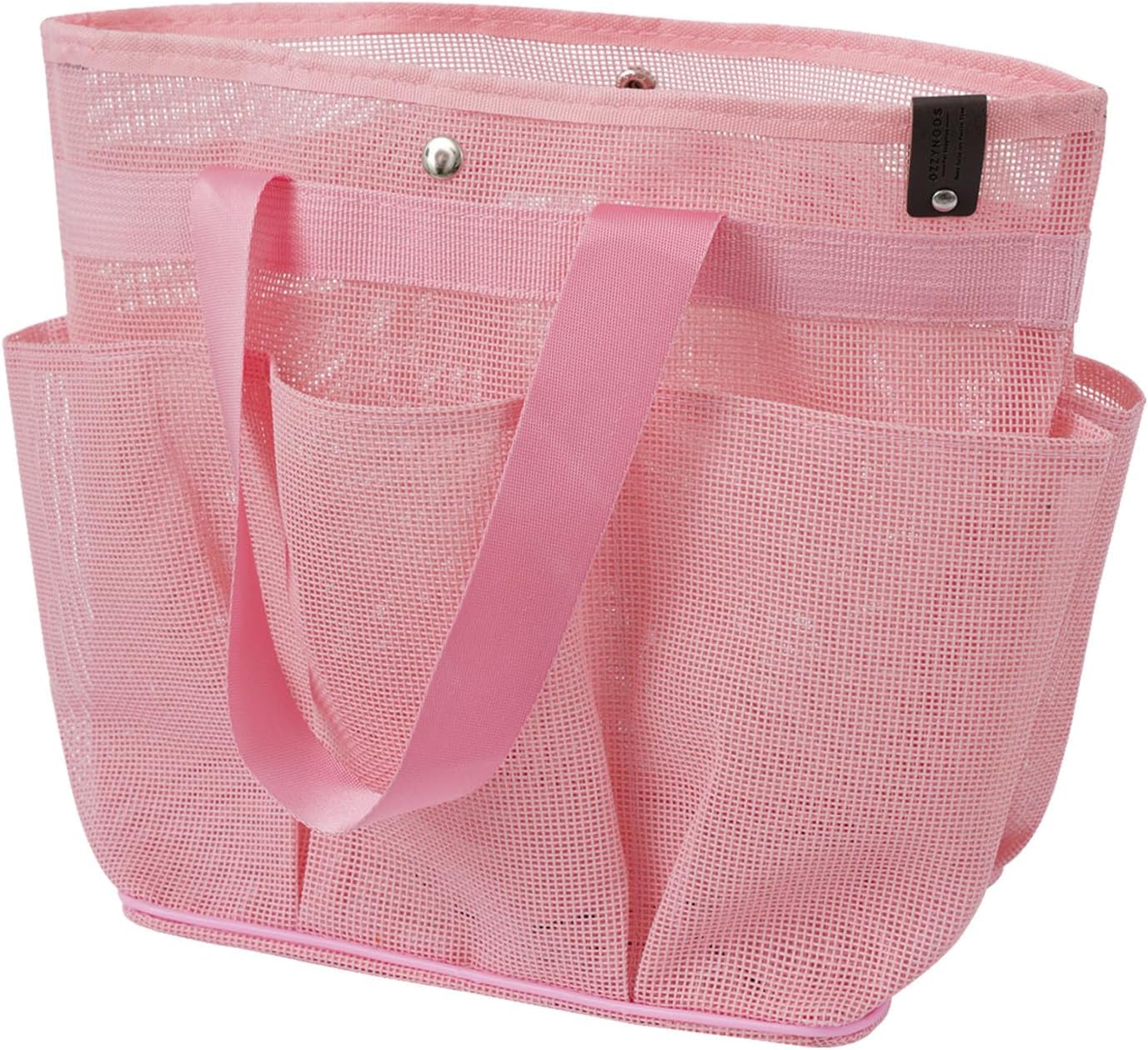 Mesh Horse Grooming Tote Bag Breathable Waterproof, 6 Pockets Horse Grooming Kit Tool Bags, Horse Cleaning Caddy Box for Cleaning Supplies, Pet Grooming Organizer for Horse Cow Cats, Pink