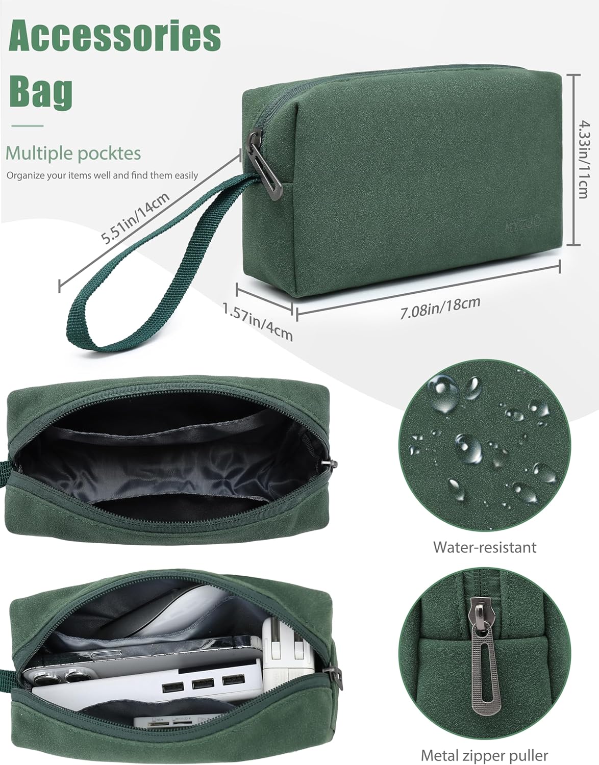 HYZUO 15 Inch Laptop Sleeve with Adjustable Stand Feature for MacBook Air 15 M4 A3241 M3 A3114 M2 A2941 2025-2023, MacBook Pro 15, 15" Surface Laptop 7/6/5/4, with Carrying Pouch, Midnight Green