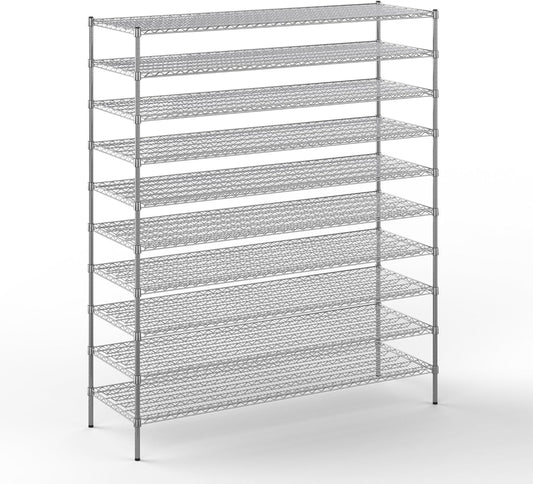 24" Deep x 72" Wide x 86" Height Wire Shelving Kit | 10-Tier | NSF Commercial Storage Rack Unit