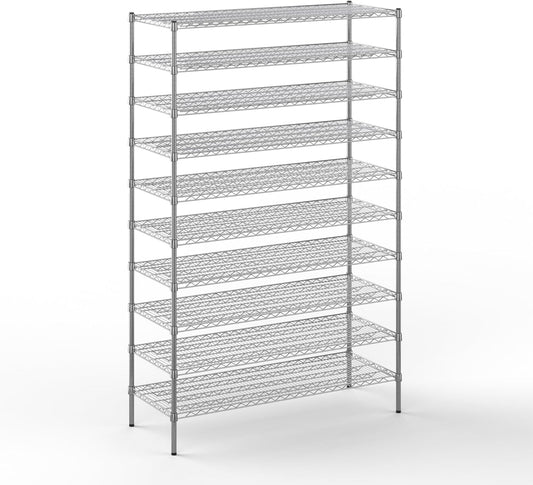21" Deep x 54" Wide x 86" Height Wire Shelving Kit | 10-Tier | NSF Commercial Storage Rack Unit