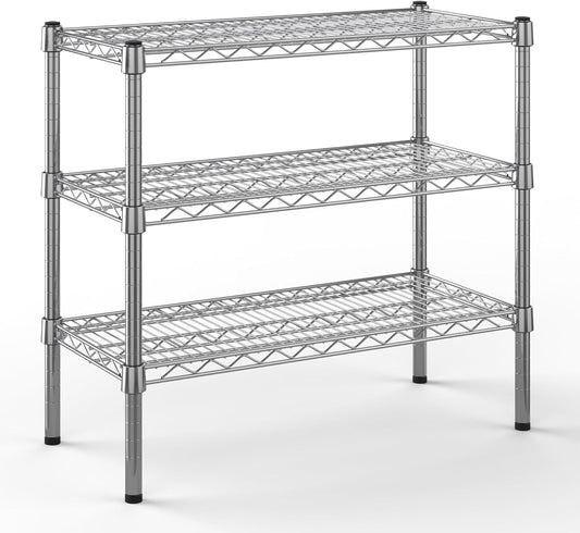 14" Deep x 30" Wide x 27" Height Wire Shelving Kit | 3-Tier | NSF Commercial Storage Rack Unit