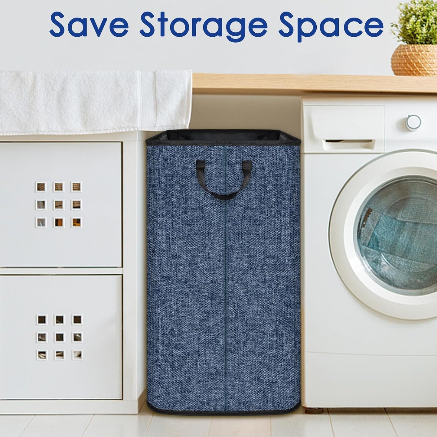 SNIGJAT Large Laundry Hamper, Tall Laundry Hamper with Sturdy Handles, Hampers for Laundry, Rectangular Dirty Clothes Hamper for Bedroom, Extra Large Laundry Basket for Clothes Toys, 80 L