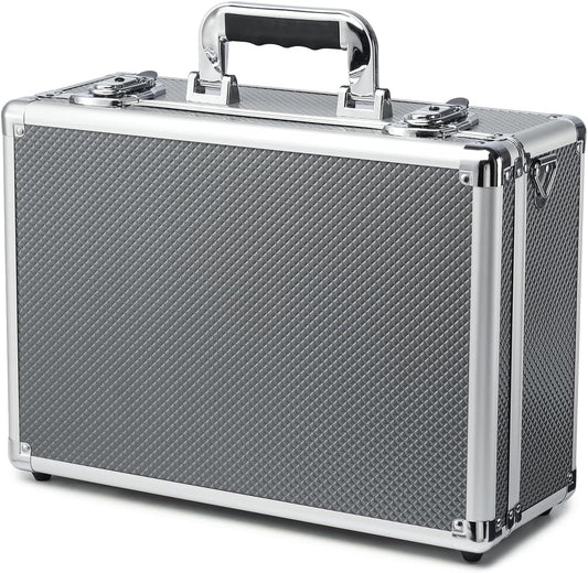 Multi color Card Storage Hard Case, Sports Card Collection Boxes,Trading Cards Cabinet, Card Holder, Toploader Box (Gray, Large)