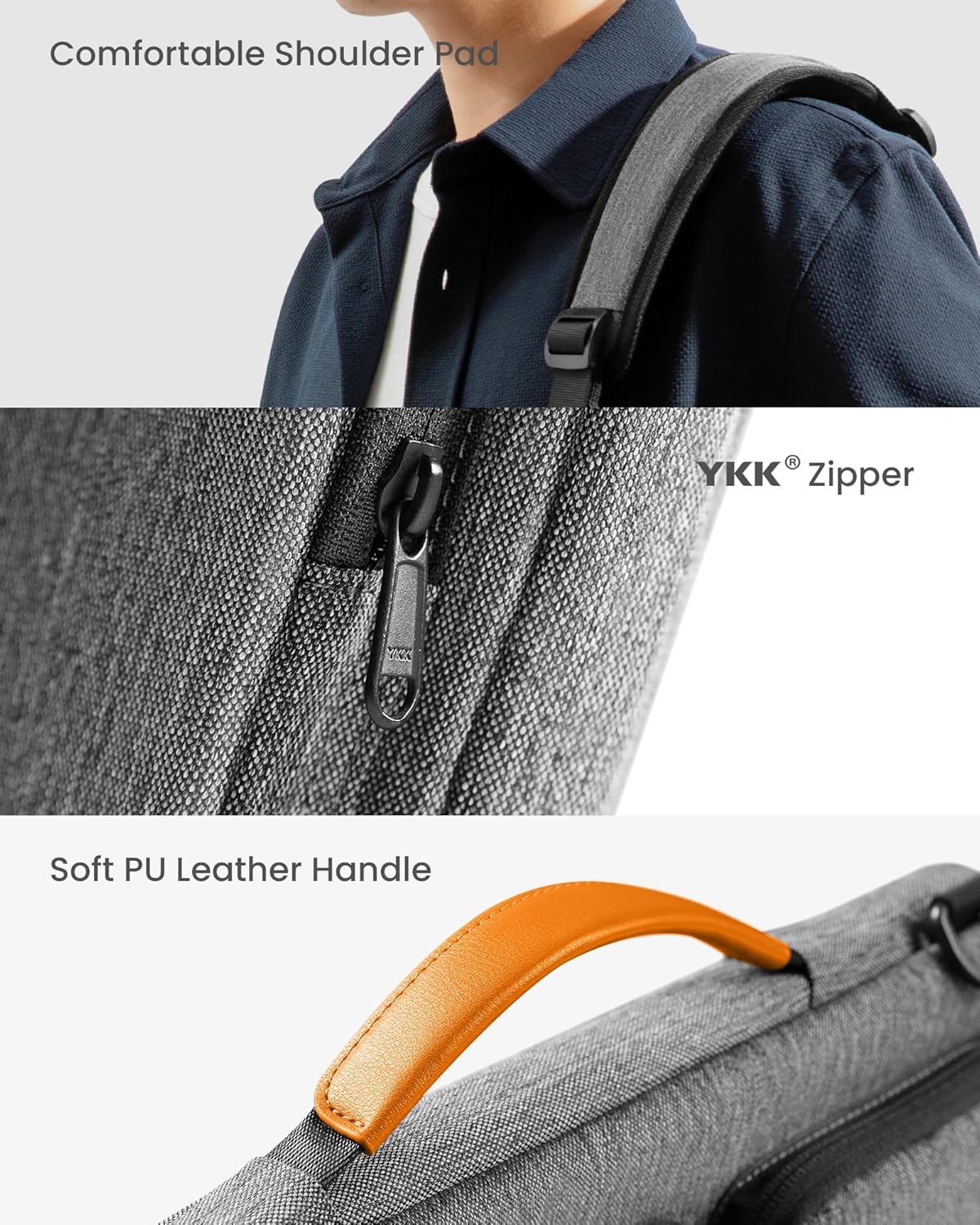 tomtoc Laptop Shoulder Bag for 2025 14 Inch MacBook Pro M5/M4/M3/M2/M1 Pro/Max 2025-2021, 13.5-14.4 Surface Laptop 7/6/Studio 2, Surface Book 3, 360 Protective Case Fit Asus VivoBook