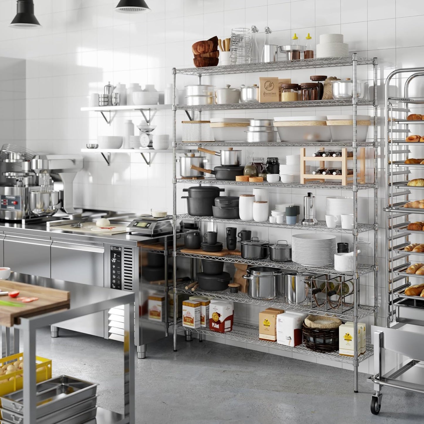 14" Deep x 60" Wide x 86" Height Wire Shelving Kit | 8-Tier | NSF Commercial Storage Rack Unit