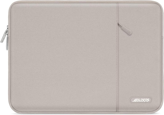 MOSISO Laptop Case 13.3 inch, 13-13.3 inch Laptop Sleeve Compatible with MacBook Air/Pro 13/Pro 14 M5 M4 M3 M2 M1, HP Dell ASUS Lenovo,Polyester Vertical Computer Sleeve Bag with Pocket, Stone Gray