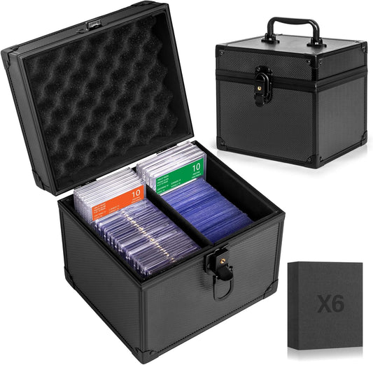 Graded Card Storage Box, Top Loaders Case, Sports Trading Box, Slab PSA MTG CSG BGS SGC Magnetic Holder, Waterproof Carrying Case, Collector Storage Boxes