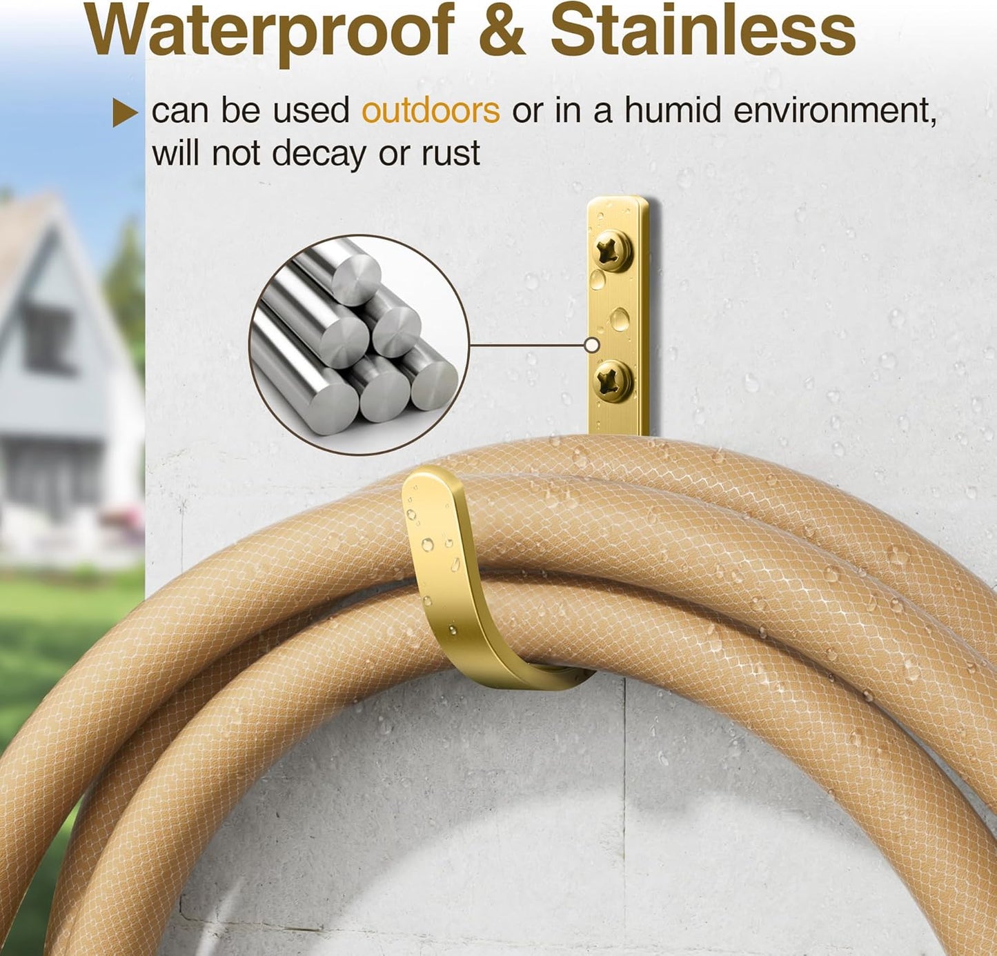 10 Pack Wall Hooks for Hanging Towel/Coat - 22LB Screw in Metal Hanger Wall Mount, for Outdoor, Closet, Door, Bathrooms, for Backpack, Robe, Brushed Gold