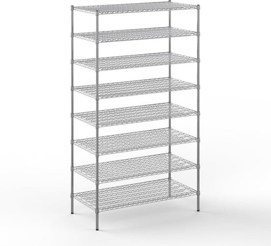 24" Deep x 48" Wide x 86" Height Wire Shelving Kit | 8-Tier | NSF Commercial Storage Rack Unit