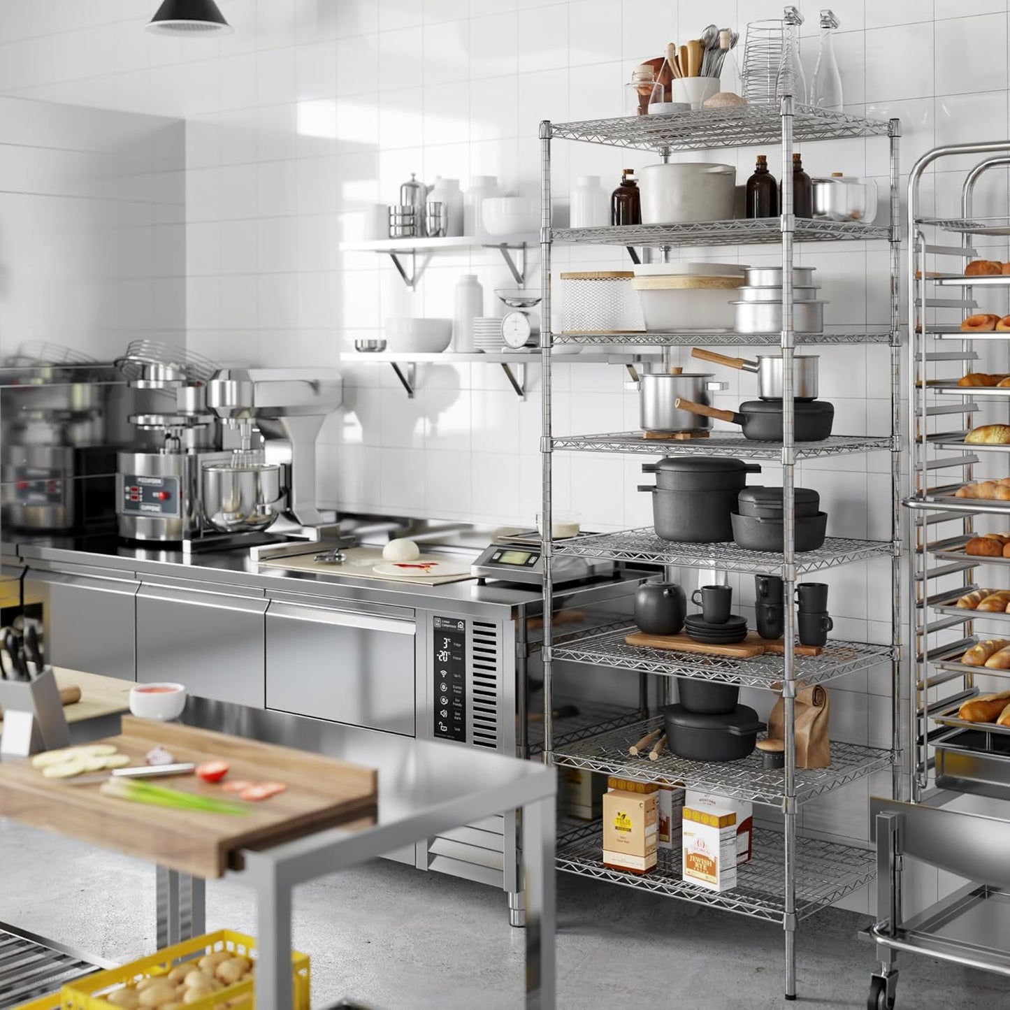 24" Deep x 30" Wide x 86" Height Wire Shelving Kit | 8-Tier | NSF Commercial Storage Rack Unit