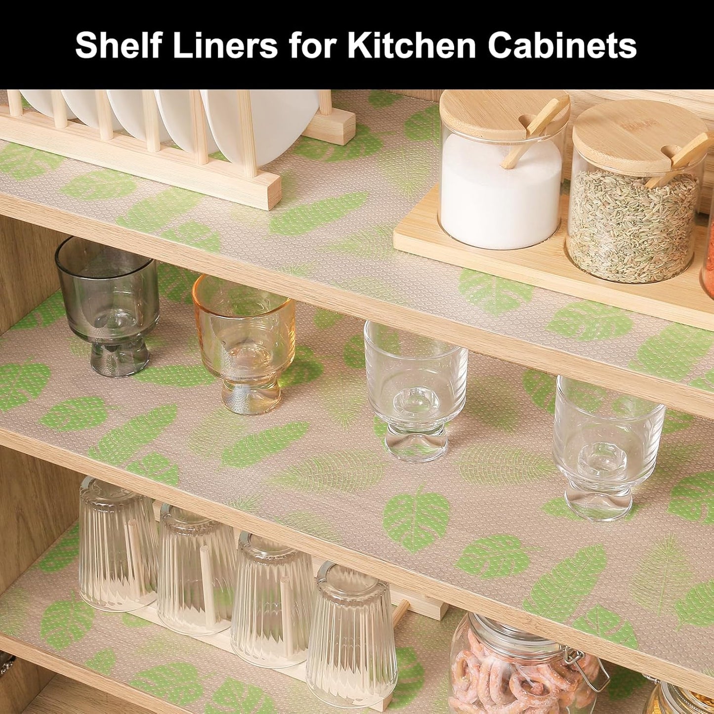 Cooyes Shelf Liner – Premium Non-Adhesive Cabinet & Drawer Liner for Kitchen – Waterproof Shelf Paper with Modern Pattern – Durable EVA Cabinet Mat – Easy to Cut (11.8" W x 360" L)