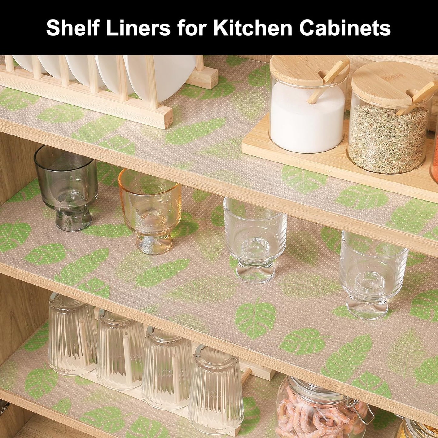 Cooyes Shelf Liner – Premium Non-Adhesive Cabinet & Drawer Liner for Kitchen – Waterproof Shelf Paper with Modern Pattern – Durable EVA Cabinet Mat – Easy to Cut (17.5" W x 78.7" L)
