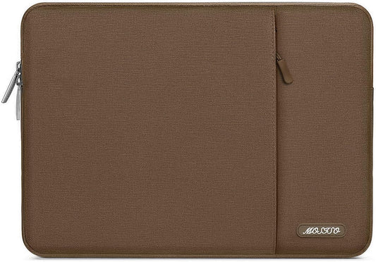 MOSISO Laptop Case 14 inch, 14 inch Laptop Sleeve Compatible with HP Lenovo Dell ASUS Acer, HP Stream, Dell Latitude, Lenovo IdeaPad, Polyester Vertical Computer Sleeve Bag with Pocket, Brown