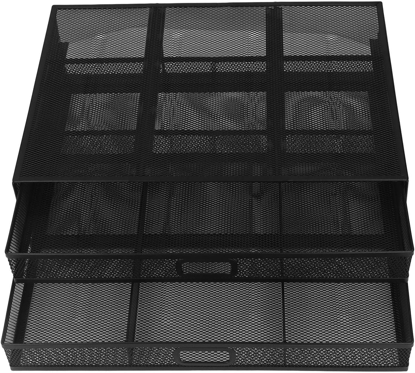 Pilipane Monitor Stand Riser with Drawer Large Storage Space Anti Slip Rubber Pad Metal Mesh Monitor Riser for Office Household